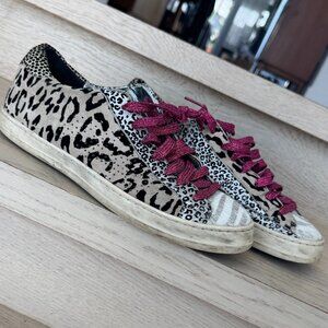 Animal Print Low-top Sneakers Pink Laces 8 39